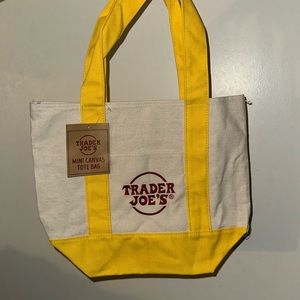 Trader joe’s mini canvas tote bag